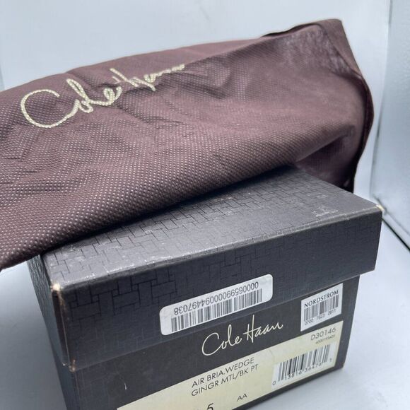 Cole Haan Air Bria Wedge Ginger MTL/Patent  Size 8.5 - Picture 9 of 9